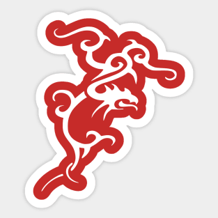 Minimalistic Japanese Tribal Style Dragon In White Sticker